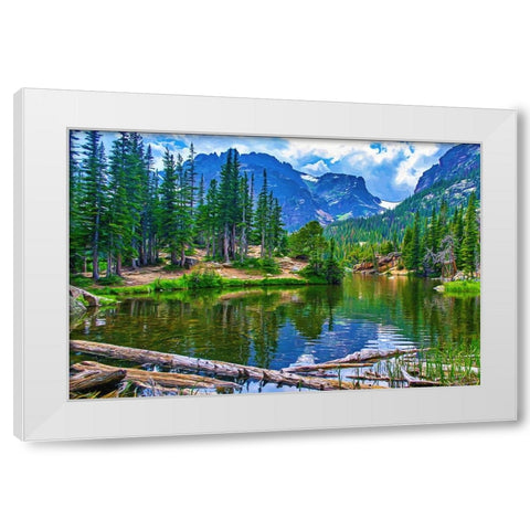 Dream Lake White Modern Wood Framed Art Print by Alpenglow Workshop