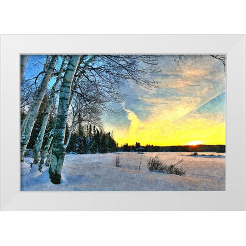 End of a Winter Day White Modern Wood Framed Art Print by Alpenglow Workshop