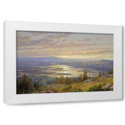 Lake Squam new Hampshire White Modern Wood Framed Art Print by Alpenglow Workshop