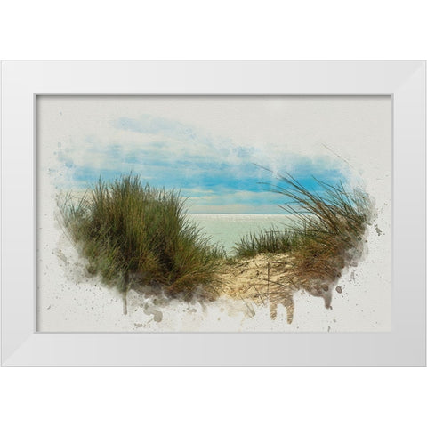 Ocean View White Modern Wood Framed Art Print by Alpenglow Workshop