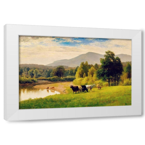 Pasture Lands White Modern Wood Framed Art Print by Alpenglow Workshop