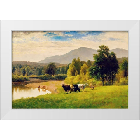 Pasture Lands White Modern Wood Framed Art Print by Alpenglow Workshop
