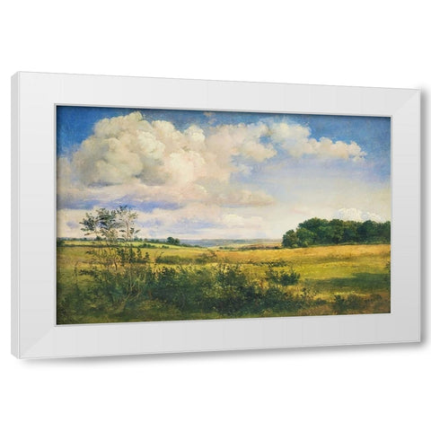 Sunlit Clouds White Modern Wood Framed Art Print by Alpenglow Workshop
