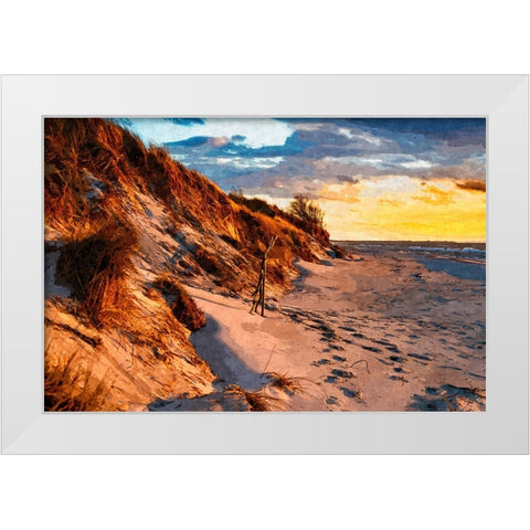 Sunset on the Dunes White Modern Wood Framed Art Print by Alpenglow Workshop