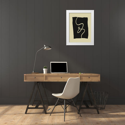 Beige Lines I White Modern Wood Framed Art Print by Alpenglow Workshop