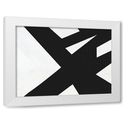 Black White Slash White Modern Wood Framed Art Print by Alpenglow Workshop