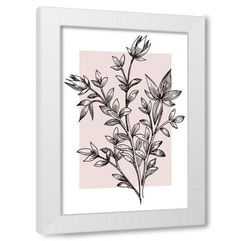 Botanical Branch White Modern Wood Framed Art Print by Alpenglow Workshop