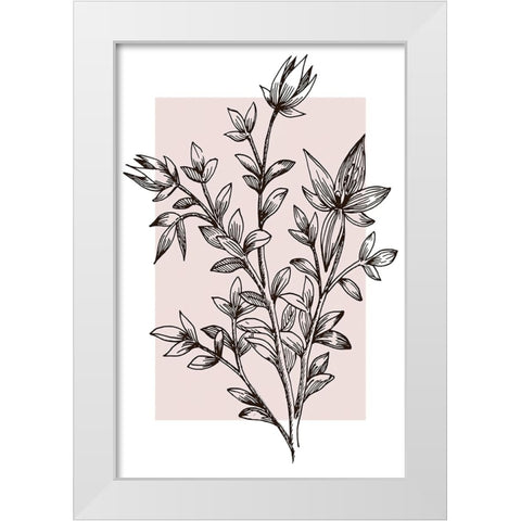 Botanical Branch White Modern Wood Framed Art Print by Alpenglow Workshop