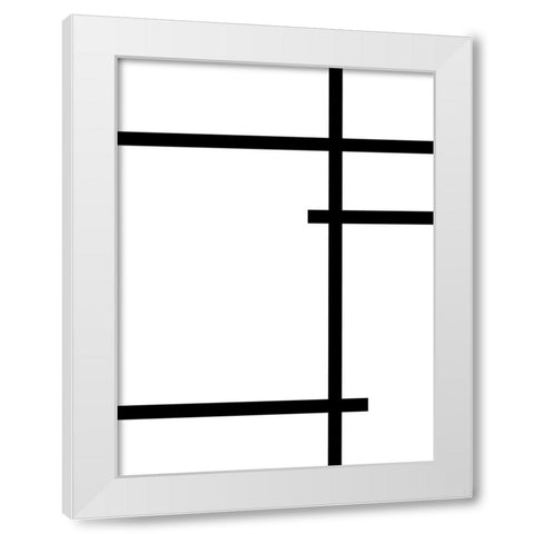 Criss Cross White Modern Wood Framed Art Print by Alpenglow Workshop