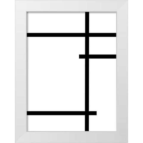 Criss Cross White Modern Wood Framed Art Print by Alpenglow Workshop