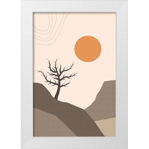 Dry Desert Lands II White Modern Wood Framed Art Print by Alpenglow Workshop