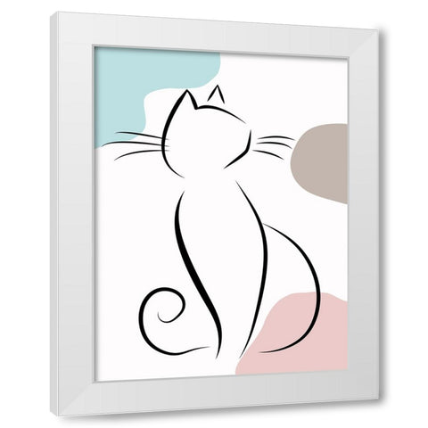 Elegant Cat II White Modern Wood Framed Art Print by Alpenglow Workshop