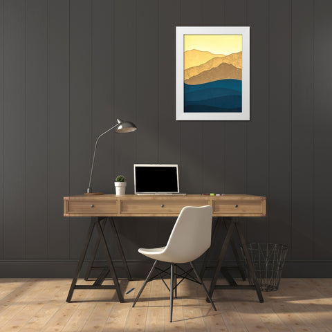 Golden Hills and Shadowed Forests I White Modern Wood Framed Art Print by Alpenglow Workshop