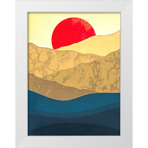 Golden Hills and Shadowed Forests II White Modern Wood Framed Art Print by Alpenglow Workshop