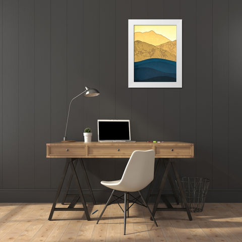 Golden Hills and Shadowed Forests III White Modern Wood Framed Art Print by Alpenglow Workshop