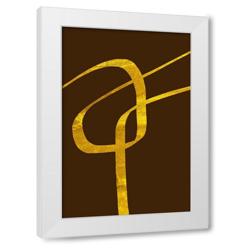 Golden Knot White Modern Wood Framed Art Print by Alpenglow Workshop