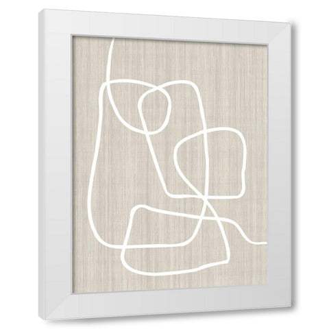 Linen and Lines I White Modern Wood Framed Art Print by Alpenglow Workshop