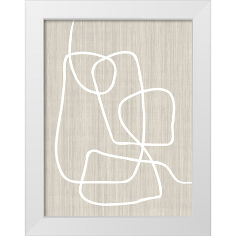 Linen and Lines I White Modern Wood Framed Art Print by Alpenglow Workshop