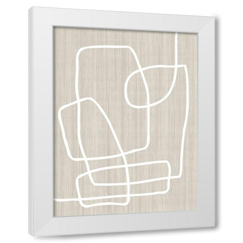 Linen and Lines II White Modern Wood Framed Art Print by Alpenglow Workshop