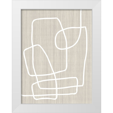 Linen and Lines II White Modern Wood Framed Art Print by Alpenglow Workshop