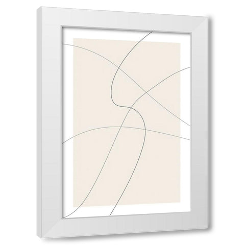 Lines at Play I White Modern Wood Framed Art Print by Alpenglow Workshop