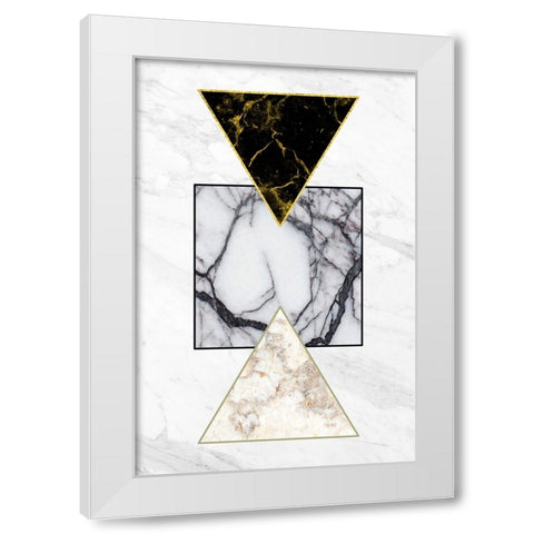 Marble Shapes White Modern Wood Framed Art Print by Alpenglow Workshop