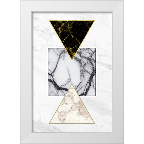 Marble Shapes White Modern Wood Framed Art Print by Alpenglow Workshop