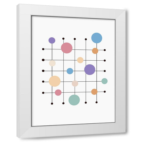 Off the Grid Circles White Modern Wood Framed Art Print by Alpenglow Workshop