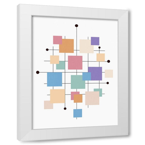 Off the Grid Squares White Modern Wood Framed Art Print by Alpenglow Workshop