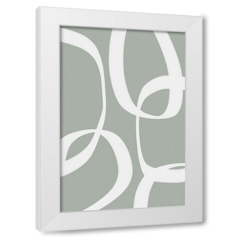 Paper Chain Gray White Modern Wood Framed Art Print by Alpenglow Workshop