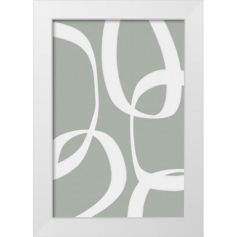 Paper Chain Gray White Modern Wood Framed Art Print by Alpenglow Workshop