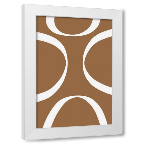 Semi Circles White Modern Wood Framed Art Print by Alpenglow Workshop