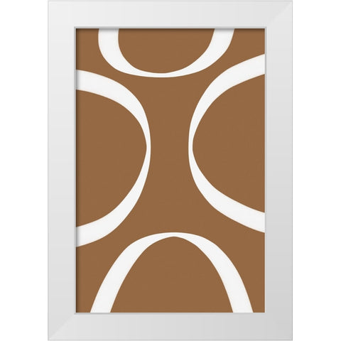 Semi Circles White Modern Wood Framed Art Print by Alpenglow Workshop