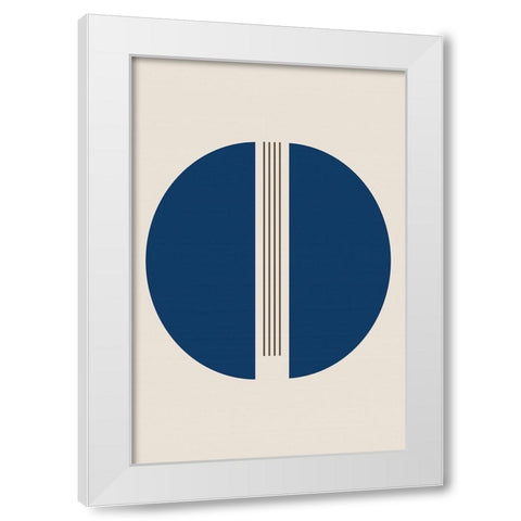 Semicircles and Lines White Modern Wood Framed Art Print by Alpenglow Workshop