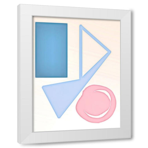 Shapes Askew White Modern Wood Framed Art Print by Alpenglow Workshop