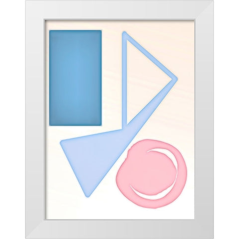 Shapes Askew White Modern Wood Framed Art Print by Alpenglow Workshop