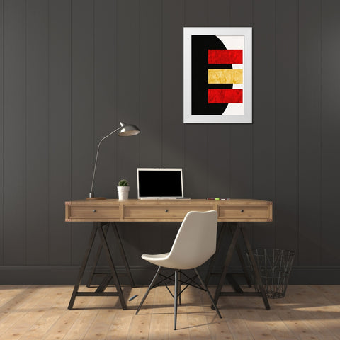 Stacked Rectangles White Modern Wood Framed Art Print by Alpenglow Workshop