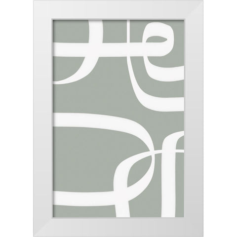 Winding Path Gray White Modern Wood Framed Art Print by Alpenglow Workshop