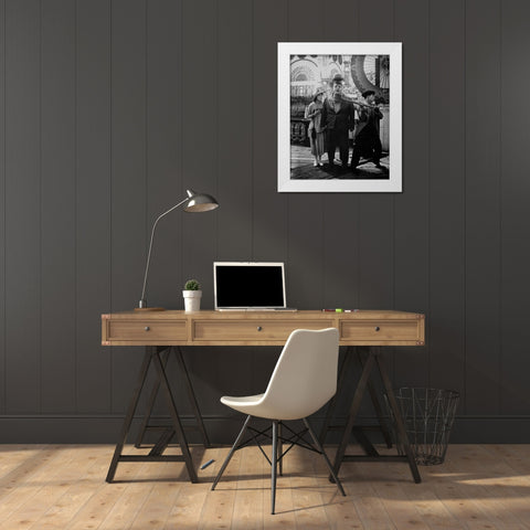 Alice Mann, Roscoe Arbuckle, Buster Keaton, Coney Island White Modern Wood Framed Art Print by Vintage Hollywood Archive