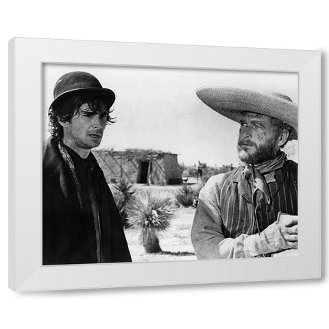 Anthony Perkins, Paul Newman, Judge Roy Bean, 1972 White Modern Wood Framed Art Print by Vintage Hollywood Archive