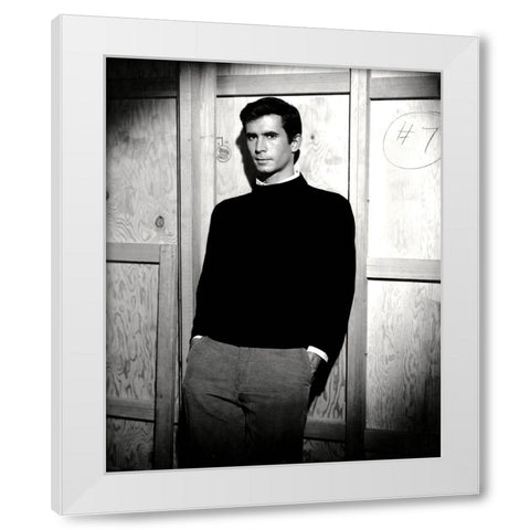 Anthony Perkins, Psycho White Modern Wood Framed Art Print by Vintage Hollywood Archive