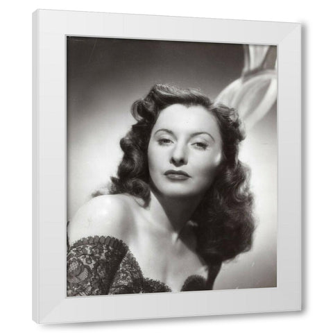 Barbara Stanwyck, Whitey Shafer, 1944 White Modern Wood Framed Art Print by Vintage Hollywood Archive