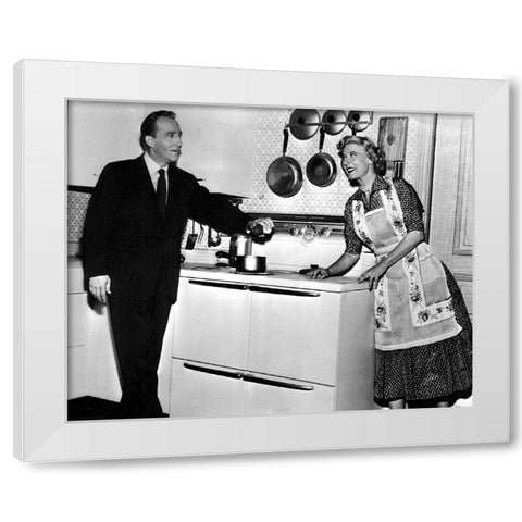 Bing Crosby, Joan Davis, I Married Joan, 1953 White Modern Wood Framed Art Print by Vintage Hollywood Archive