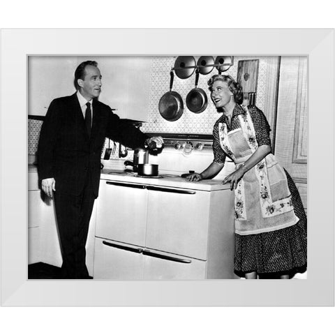 Bing Crosby, Joan Davis, I Married Joan, 1953 White Modern Wood Framed Art Print by Vintage Hollywood Archive