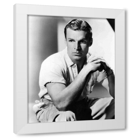 Buster Crabbe, White Modern Wood Framed Art Print by Vintage Hollywood Archive