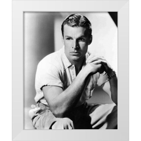 Buster Crabbe, White Modern Wood Framed Art Print by Vintage Hollywood Archive
