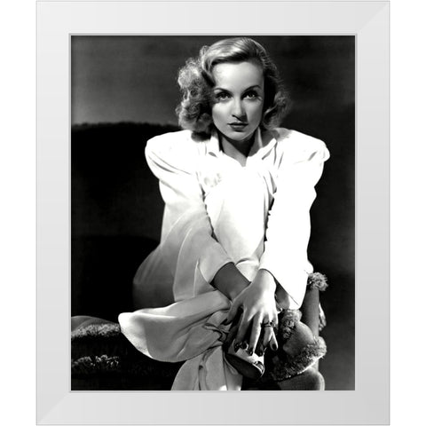 Carole Lombard White Modern Wood Framed Art Print by Vintage Hollywood Archive