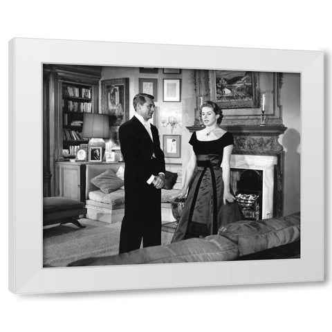 Cary Grant, Ingrid Bergman, Indiscreet, 1958 White Modern Wood Framed Art Print by Vintage Hollywood Archive