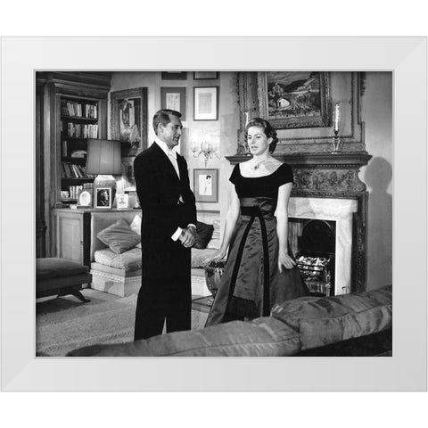 Cary Grant, Ingrid Bergman, Indiscreet, 1958 White Modern Wood Framed Art Print by Vintage Hollywood Archive