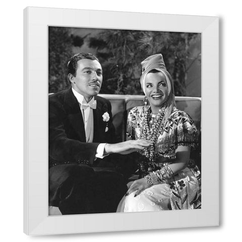 Cesar Romero, Carmen Miranda, Springtime in the Rockies, 1942 White Modern Wood Framed Art Print by Vintage Hollywood Archive